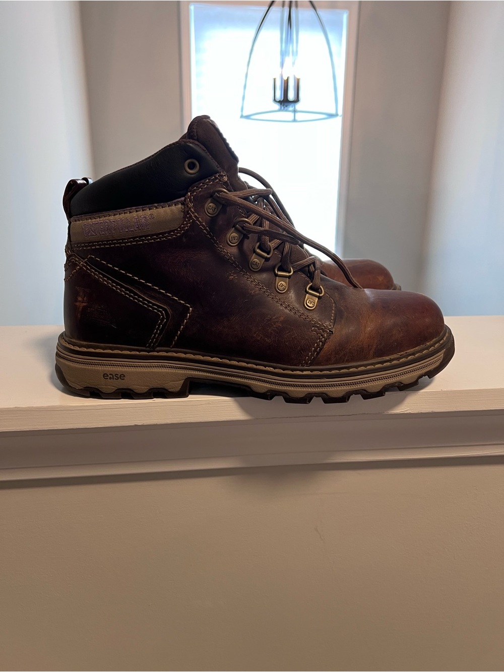 Caterpillar Brown Lace-Up Leather Work Boots